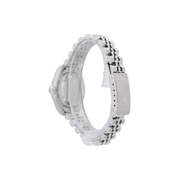 Rolex Ladies Datejust 26mm SS White MOP Diamond Dial Fluted Jubilee Watch 79174
